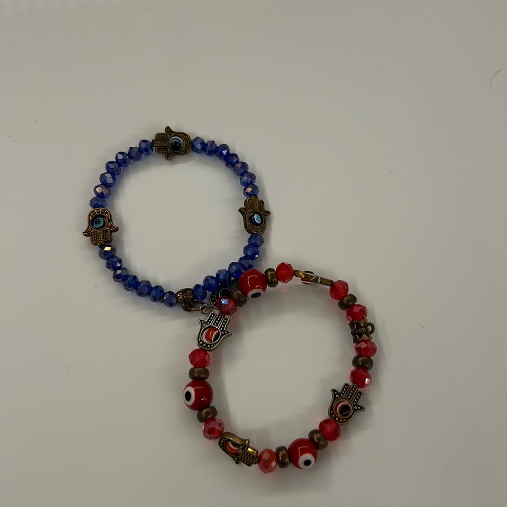 two beaded bracelets